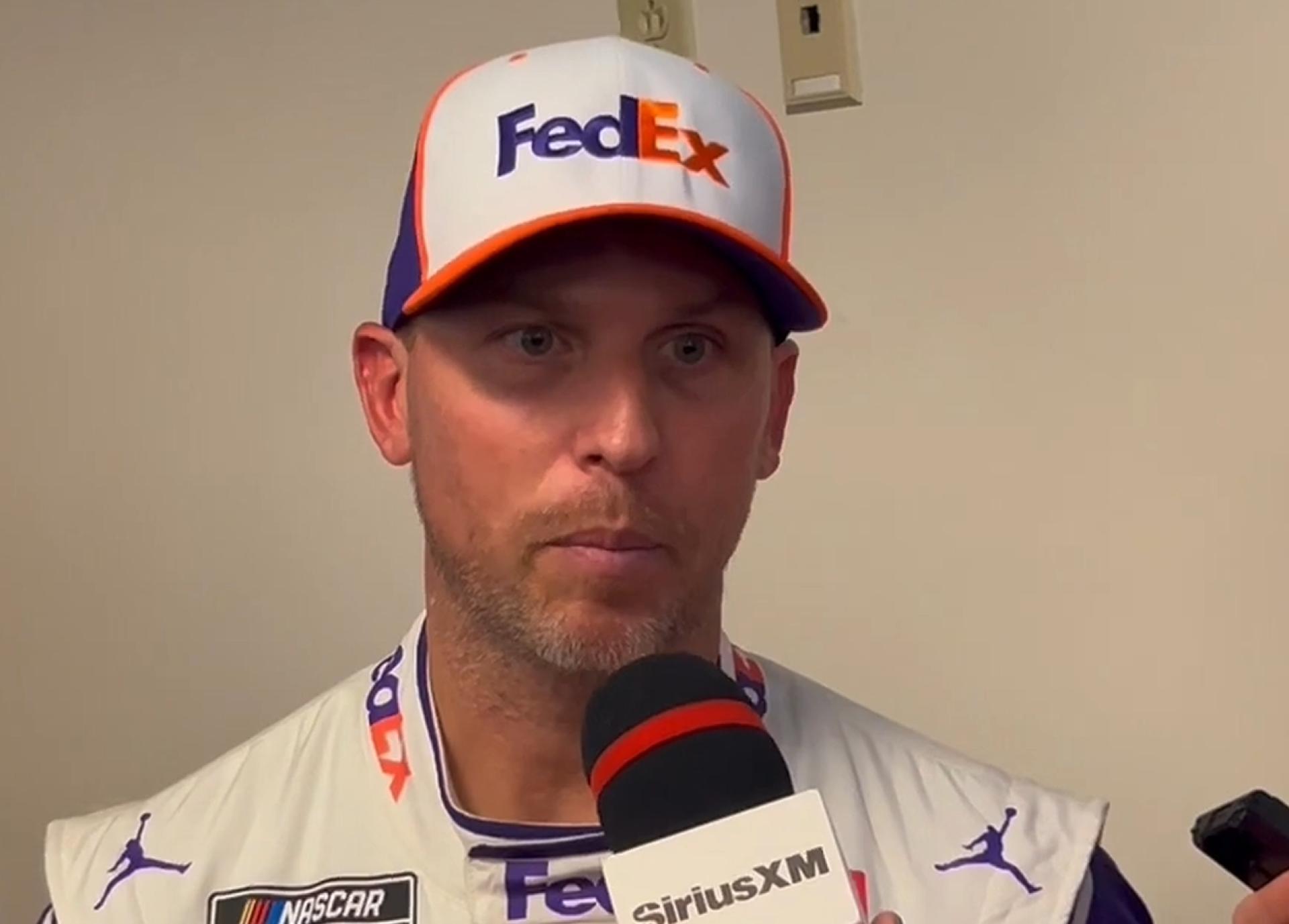 Denny Hamlin explains the mental approach to handling car fire at Texas