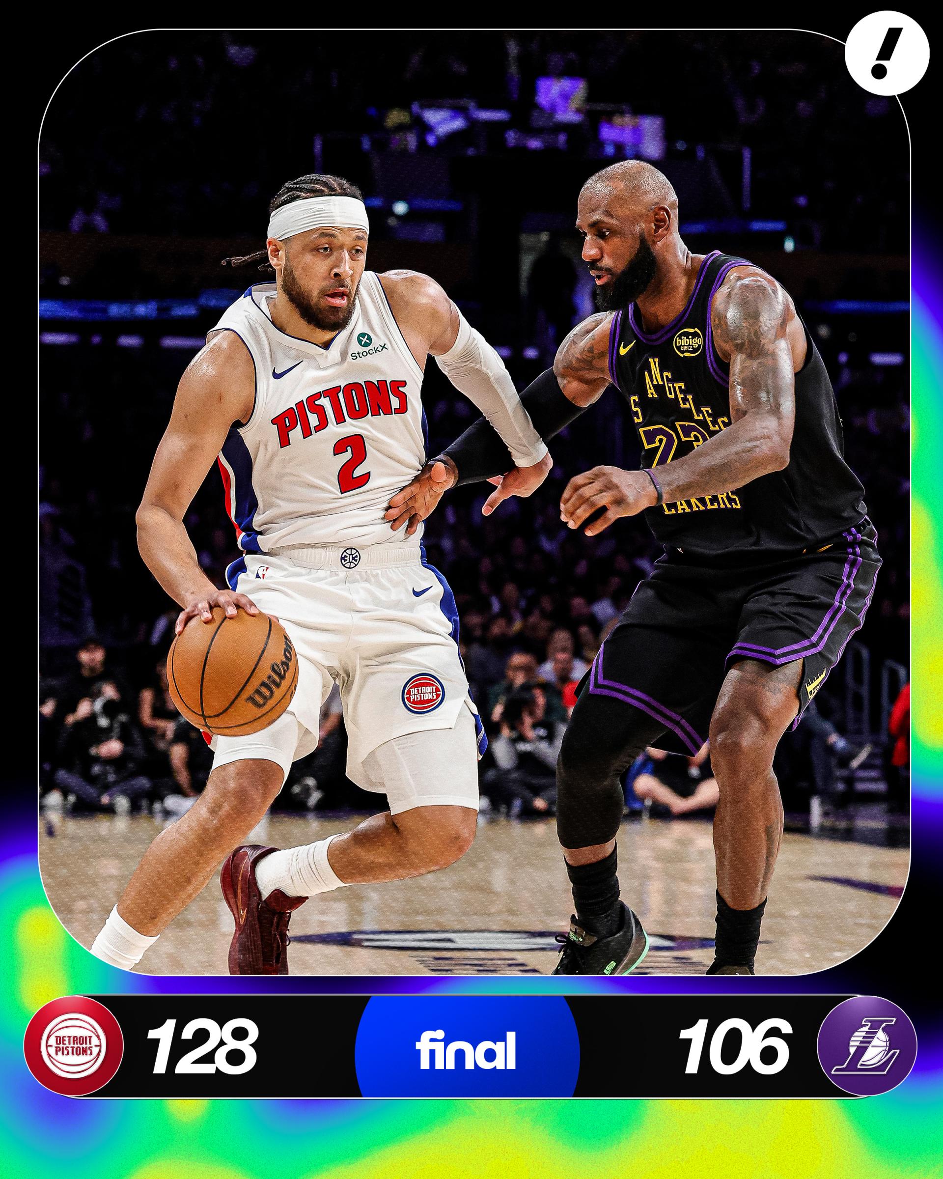 Pistons force 21 turnovers and pull away from Lakers